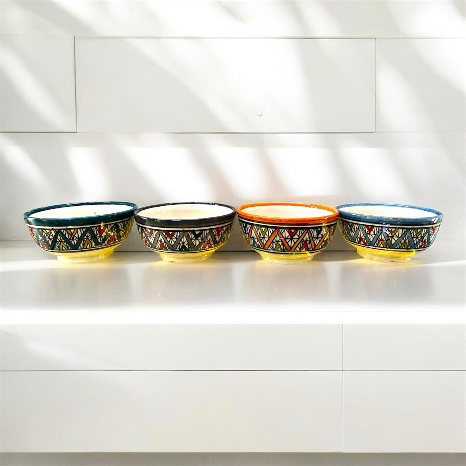 Amazigh Handmade Ceramic Traditional Pottery Hand Painted Bowl