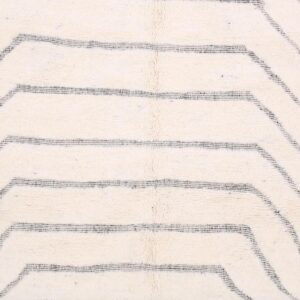 Berber Custom Design Wool Neutral Geometric Living Room Rug