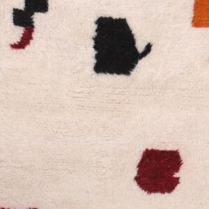 Berber Custom Wool Neutral Geometric Living Room Rug