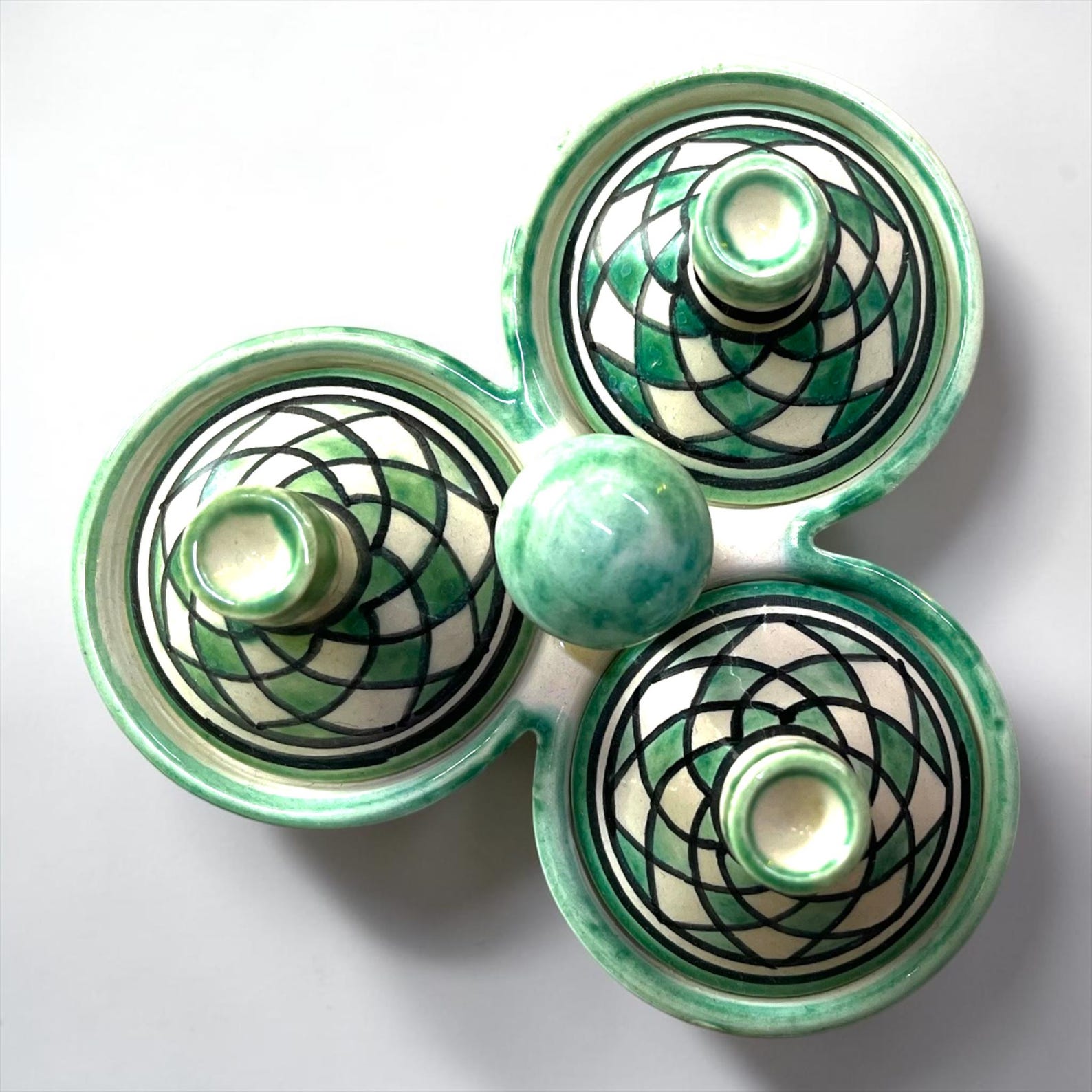 Amazigh Handmade Ceramic Spice Holder Set of 3 Tagine