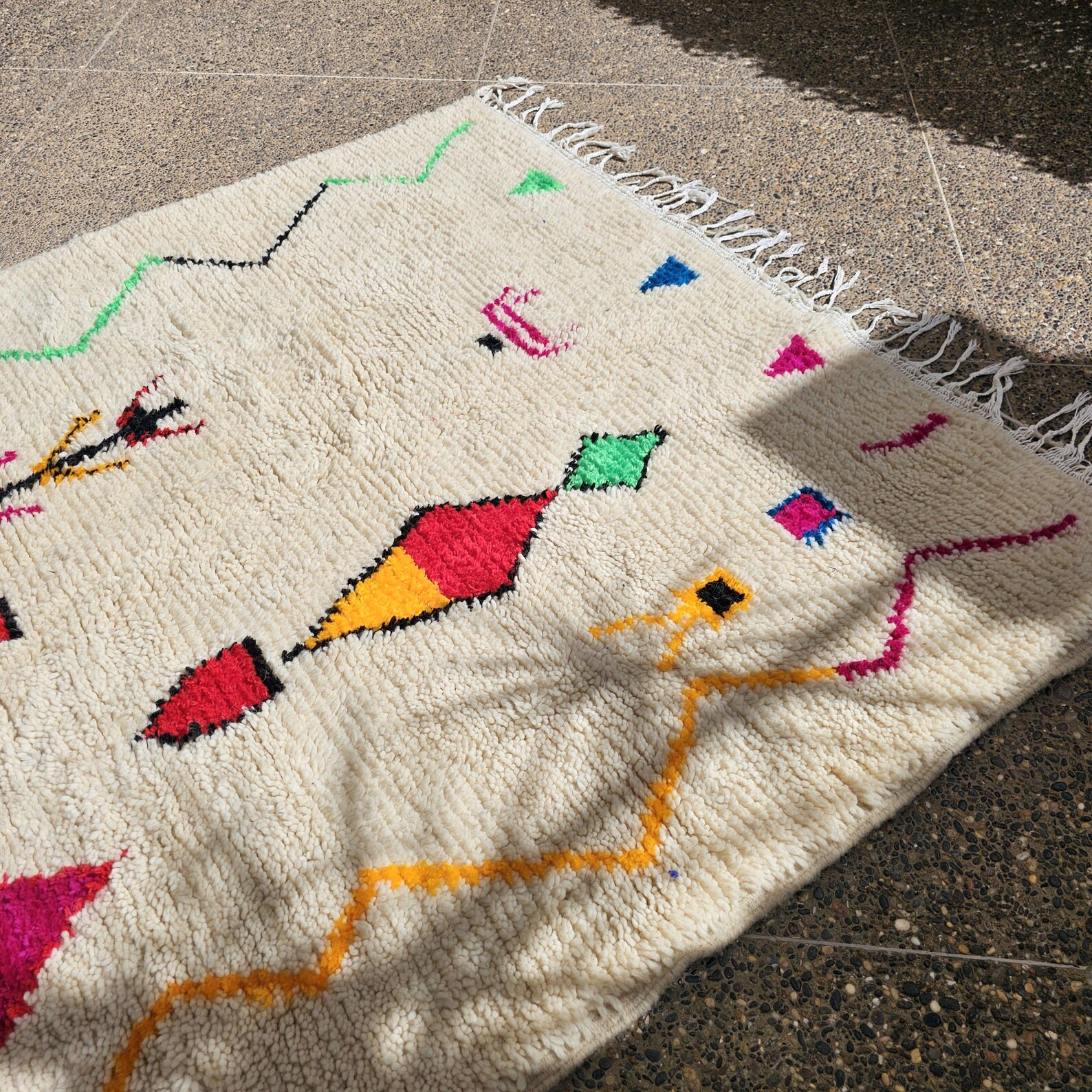 Berber Handmade Vintage Wool Boho Area Rug Neutral Decor