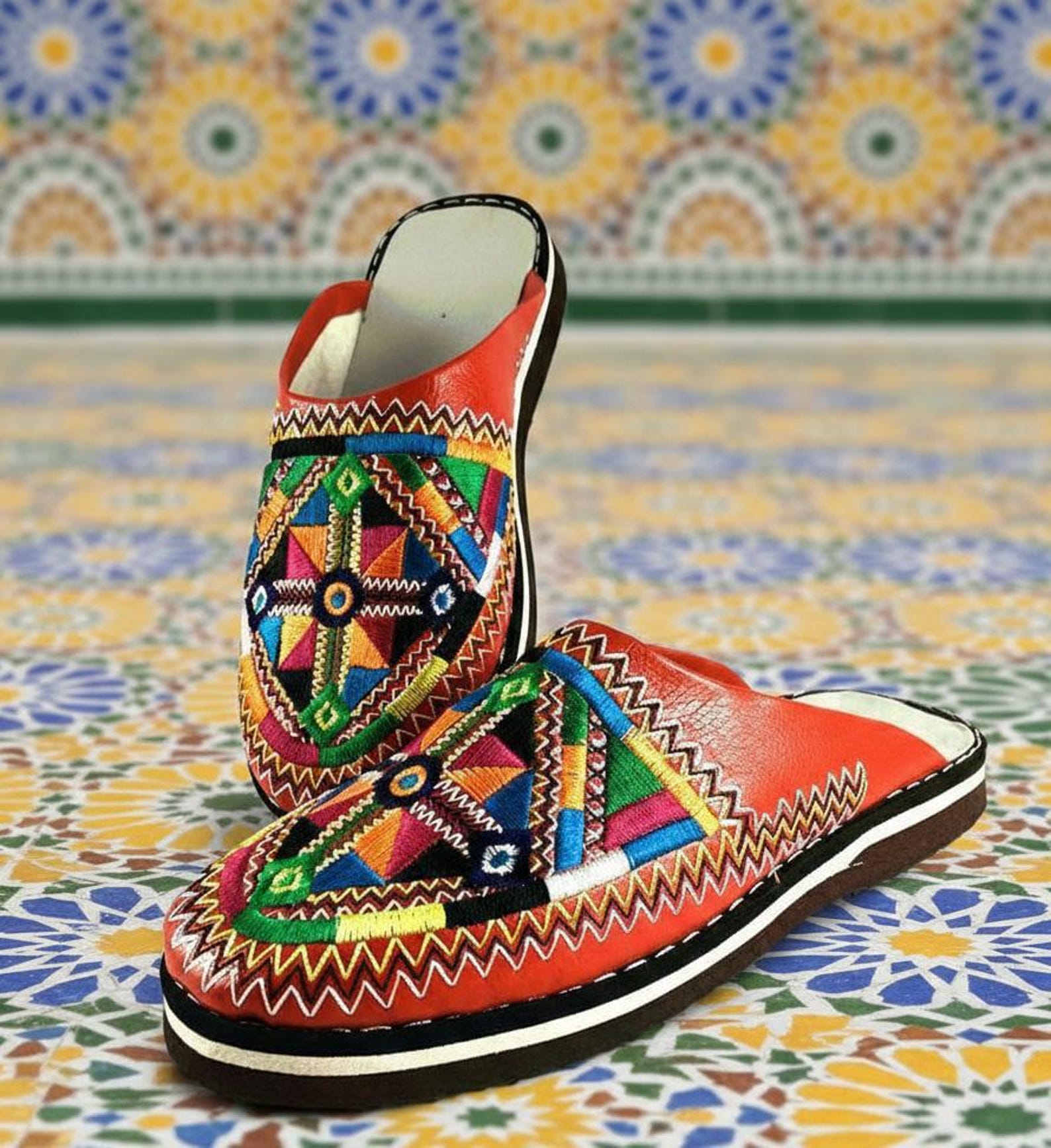 Berber Authentic Adouko Babouche Handmade Leather Babouche Shoes