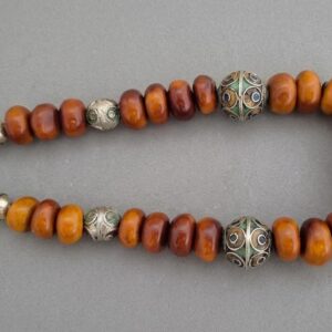 Berber Antique Handmade Silver Filigree Bead Statement Necklace