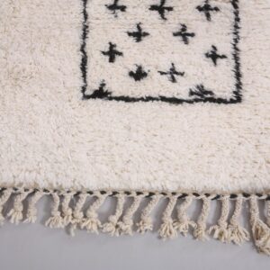 Custom Amazigh Berber Ivory Geometric Natural Wool Living Room Rug