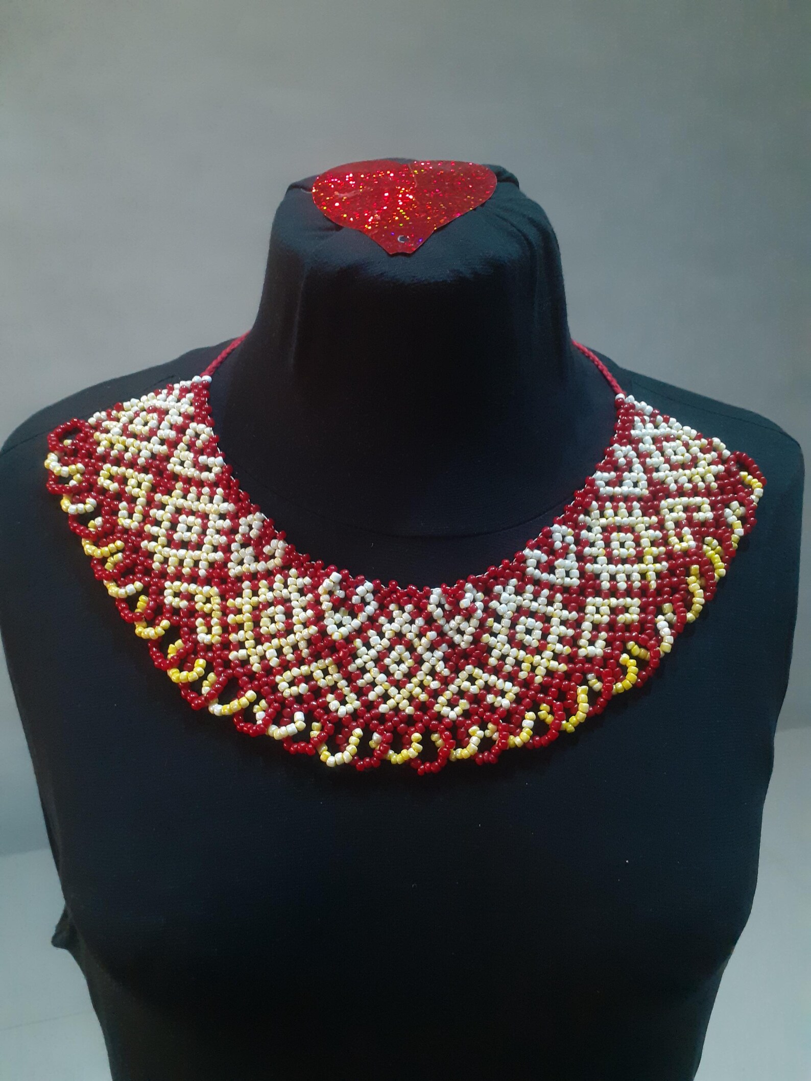 Berber Handmade Crystal Glass Beaded Ethnic Tribal Statement Necklace