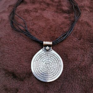 Berber Silver Spiral Pendant Necklace With Letters Design