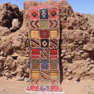 Amazigh Handmade Colorful Wool Runner Rug Hallway Carpet