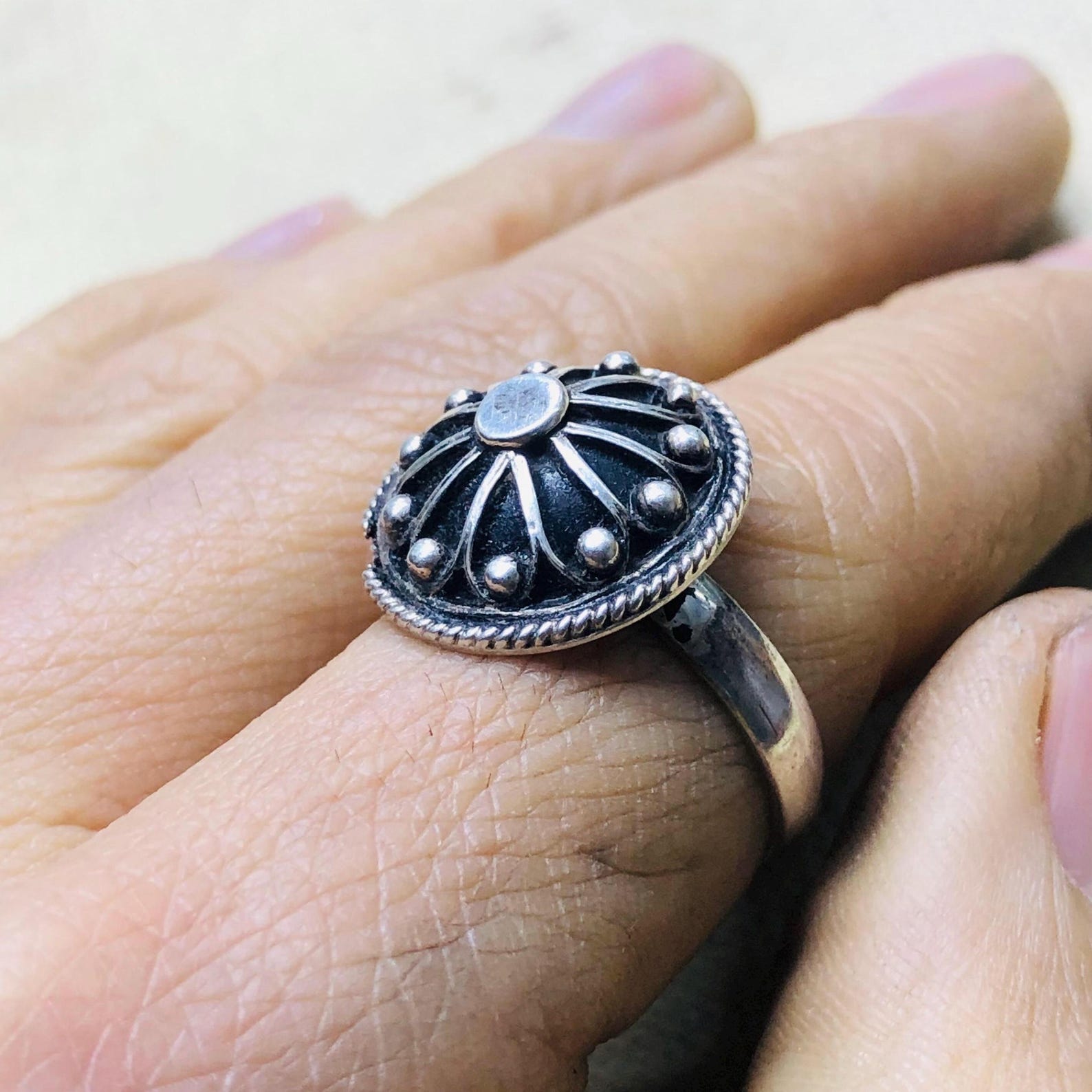 Amazigh Jewelry Traditionnels Marocains Ring Berbère Silver Handmade