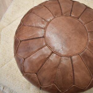 Berber Premium XL Scandinavian Leather Chocolate brown Pouf