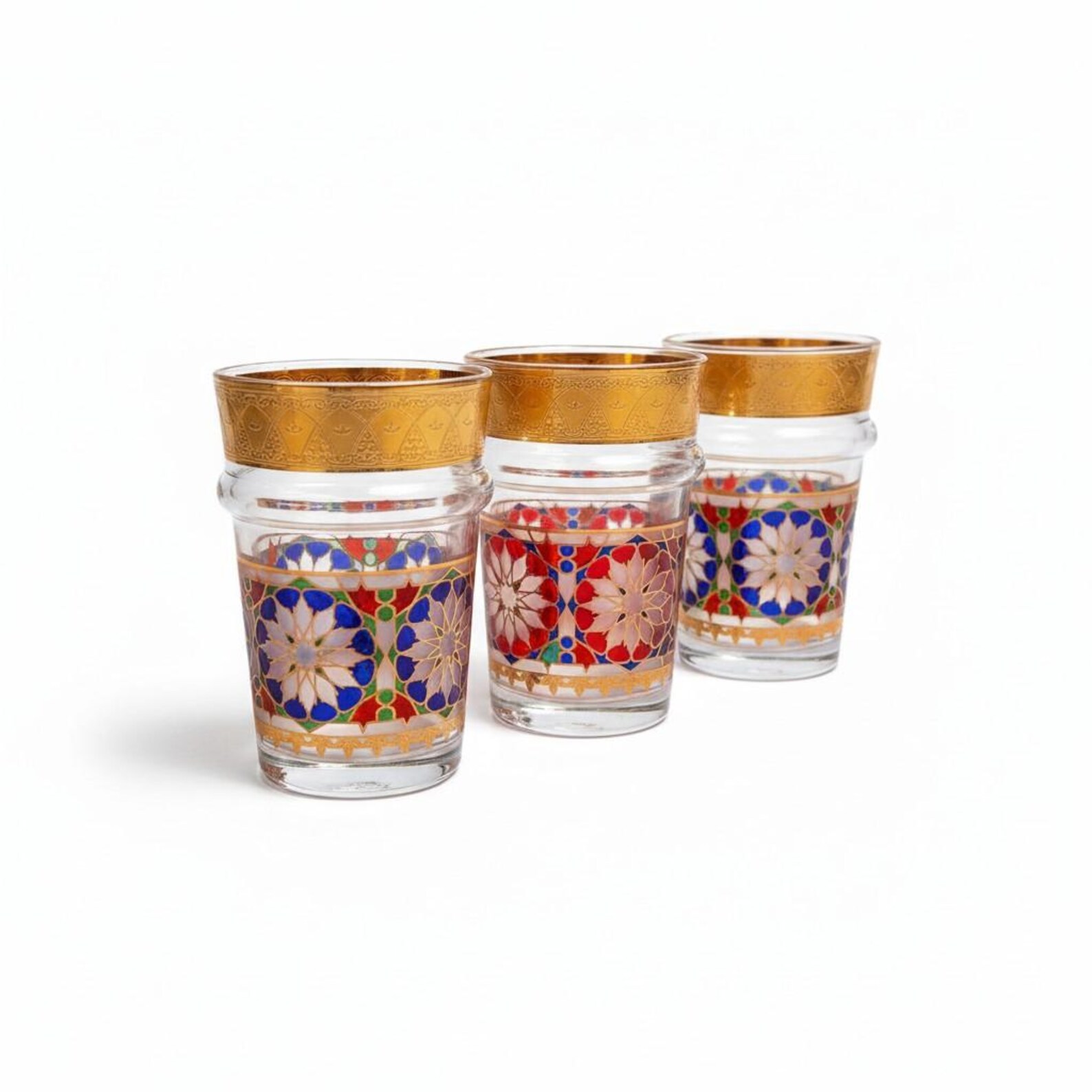 Amazigh Handmade Tea Set Glasses Silver Teapot Tray
