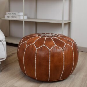 Amazigh Vegetal Soft Leather Handmade Delivered stuffed Pouf
