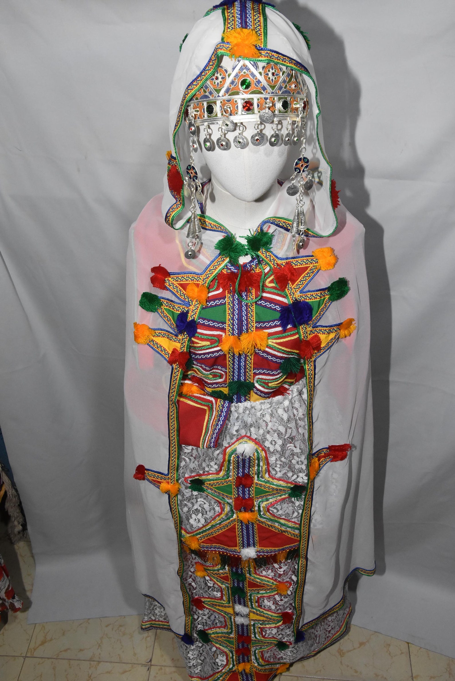 Berber Wedding Dress Caftan Headdress Burnouse Set Kaftan