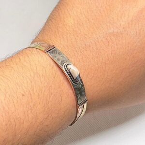 Handmade Amazigh Berber Amber Pure Copper Adjustable Bangle Bracelet