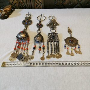Amazigh Handmade Vintage Beaded Enamel Tribal Fibula Brooch