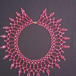Amazigh Red Beaded Choker Handmade Tribal Boho Necklace