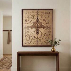 Berber Large Wood Fibula Symbol Wall Decor Art