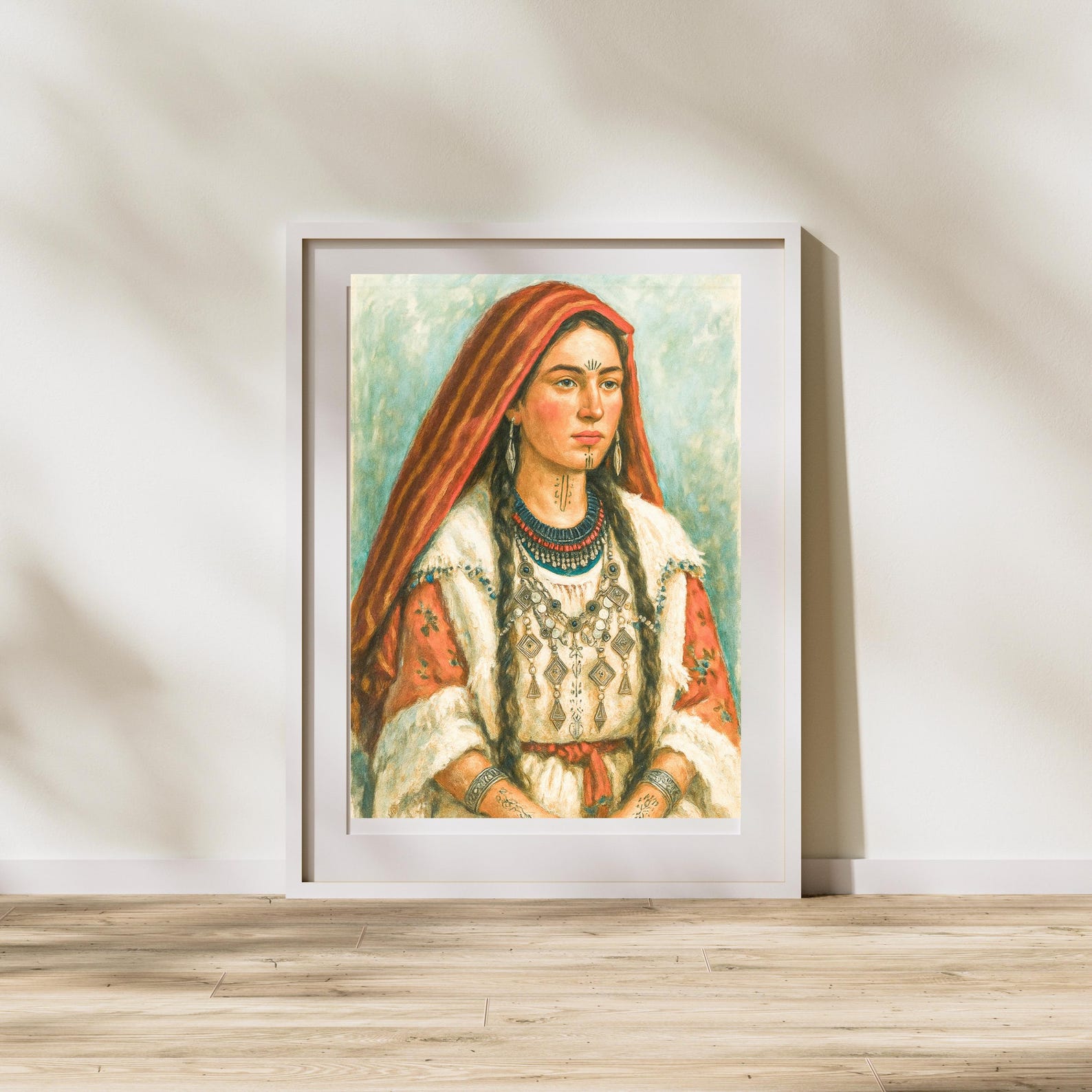 Amazigh Woman Berber Portrait Digital Art Print Carpet Rug