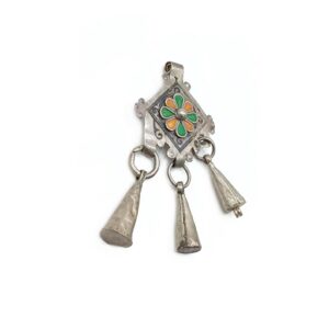 Berber Antique ( ) pendant silver and enamel old amulet South Necklace