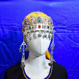 Handmade Amazigh Berber Taounza Silver Enamel Tribal Crown Headband