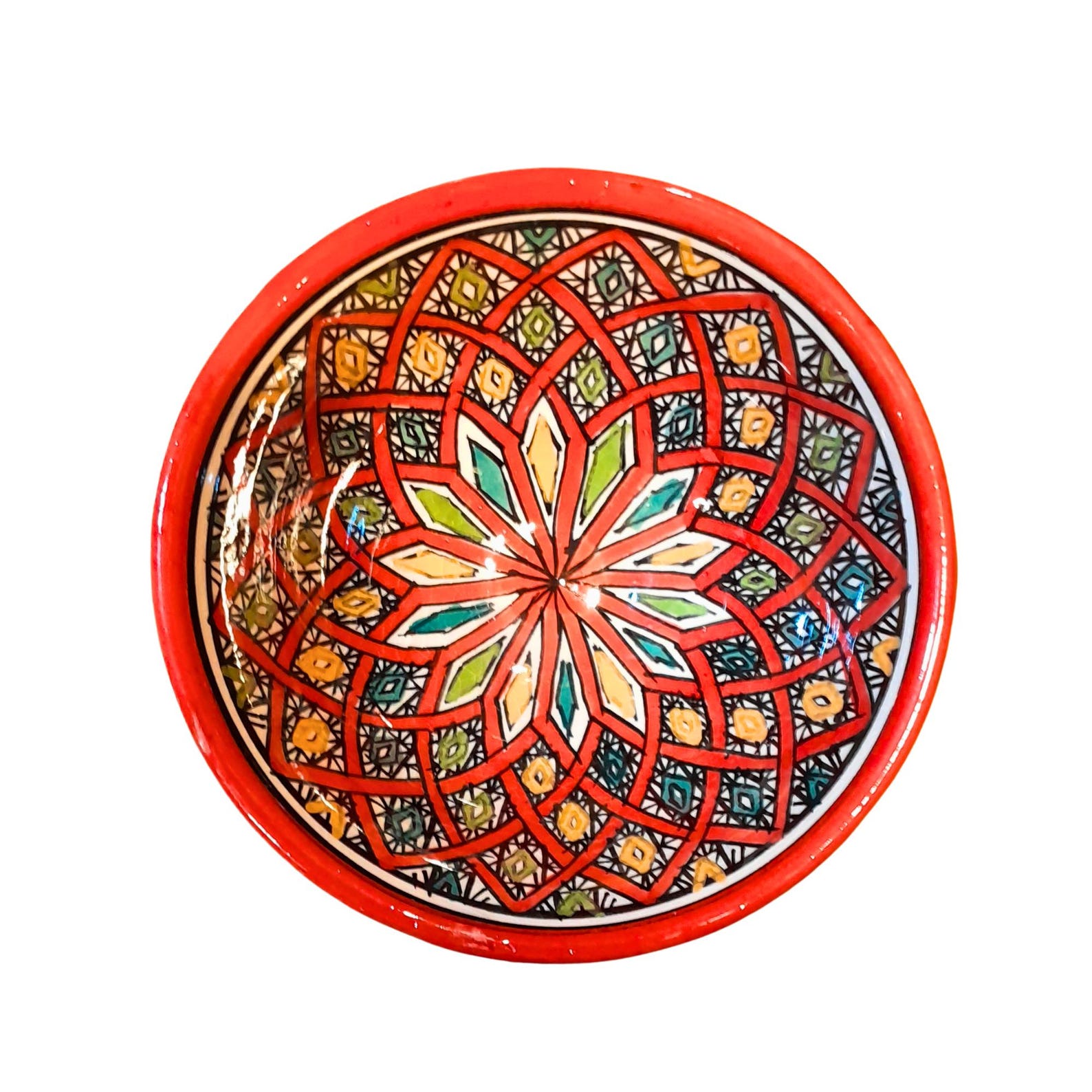 Berber Handmade Ceramic Bowls Set Traditional Red Bowl