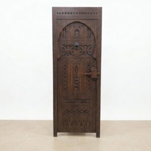 Berber Handcrafted Redwood Door Carved Interior Decor Blue