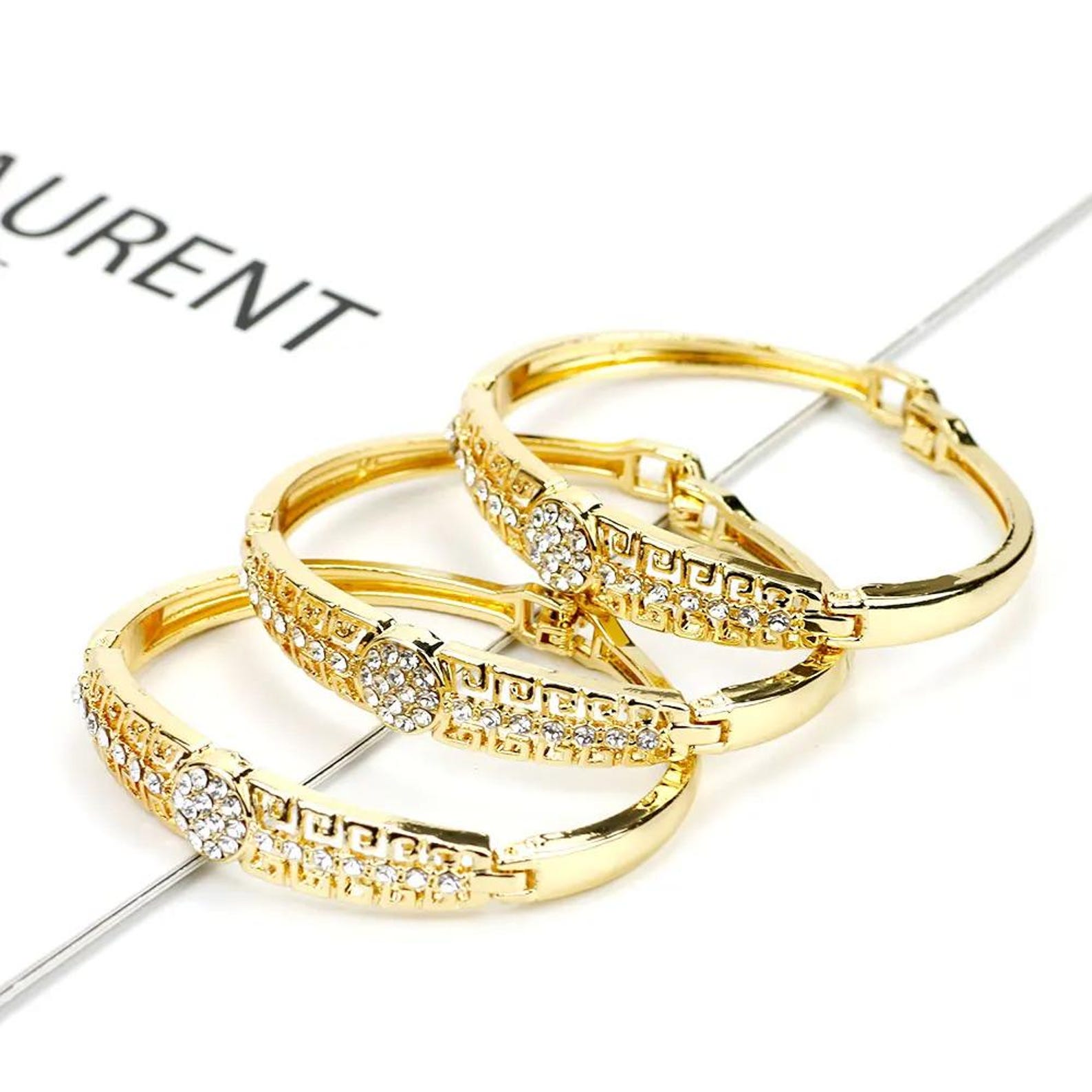 Berber Sunspicems Gold Color Arabic Bangle Crystal Bracelet