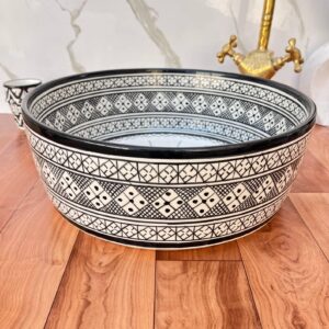Amazigh Hand Painted Multiband Bathroom Sink Basin Ceramic Ring