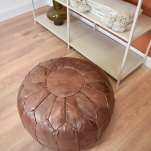 Berber Premium XL Scandinavian Leather Chocolate brown Pouf
