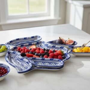 Amazigh Elegant Serving Set Pieces Handmade Ceramic Piece