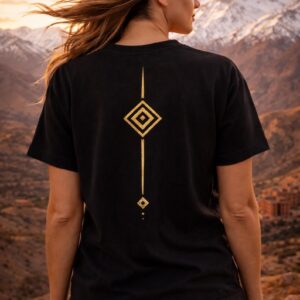 Amazigh Sigil T-Shirt Heritage Gold Graphic Tee Black