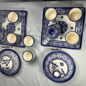 Amazigh serving table set teapot set ceramic handpainted serving set 8 Tagine