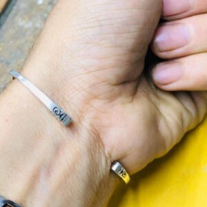 Amazigh Berber gravé Hand-Engraved 925 Silver Adjustable Cuff Bracelet