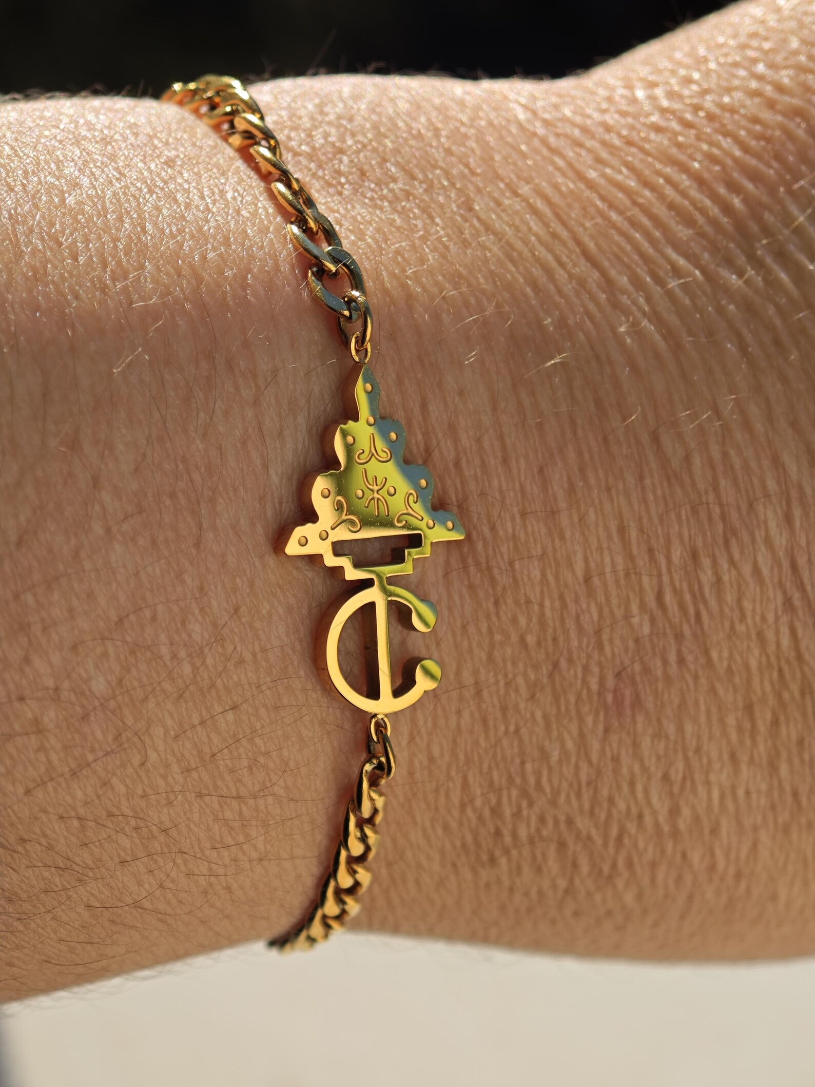 Amazigh Berber Kabyle Fibule Stainless Steel Adjustable Bracelet