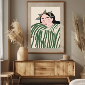Amazigh Berber Woman Portrait Digital Poster Illustration Wall Art