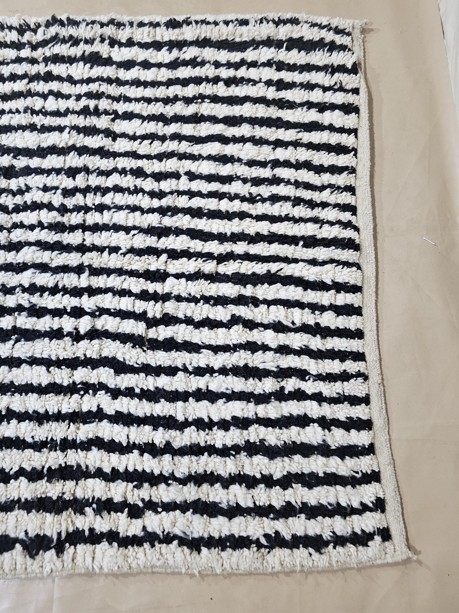 Berber Handwoven Maroccan Authentic Wool Carpet Geometric Rug