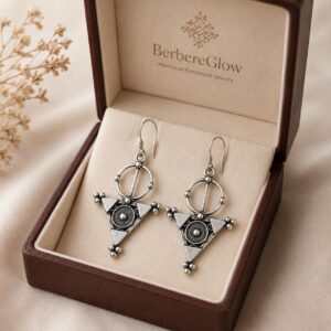 Berber Sterling Silver Jewelry Handmade Triangle Boho Earrings
