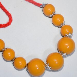 Berber Amazigh Loban Yellow Amber Resin Tribal Bead Necklace