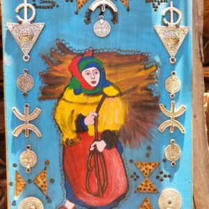 Berber Hand Painted Wooden Boho Wall Art Decor