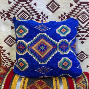 Handmade Amazigh Berber Cotton Chenille Woven Pattern Throw Pillow