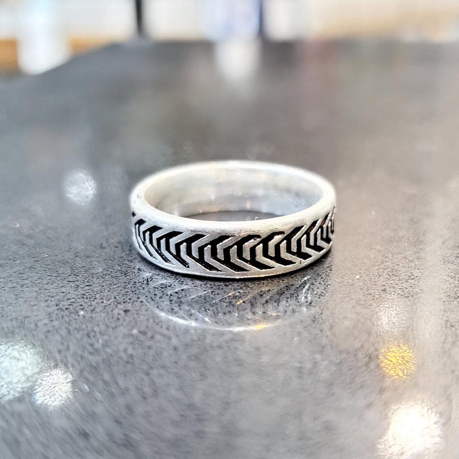 Berber Amazigh Hand-Engraved Sterling Silver Arrow Statement Ring