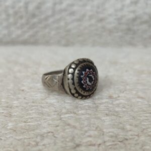 Amazigh Antique Silver Chevron Bead Ring Size 7