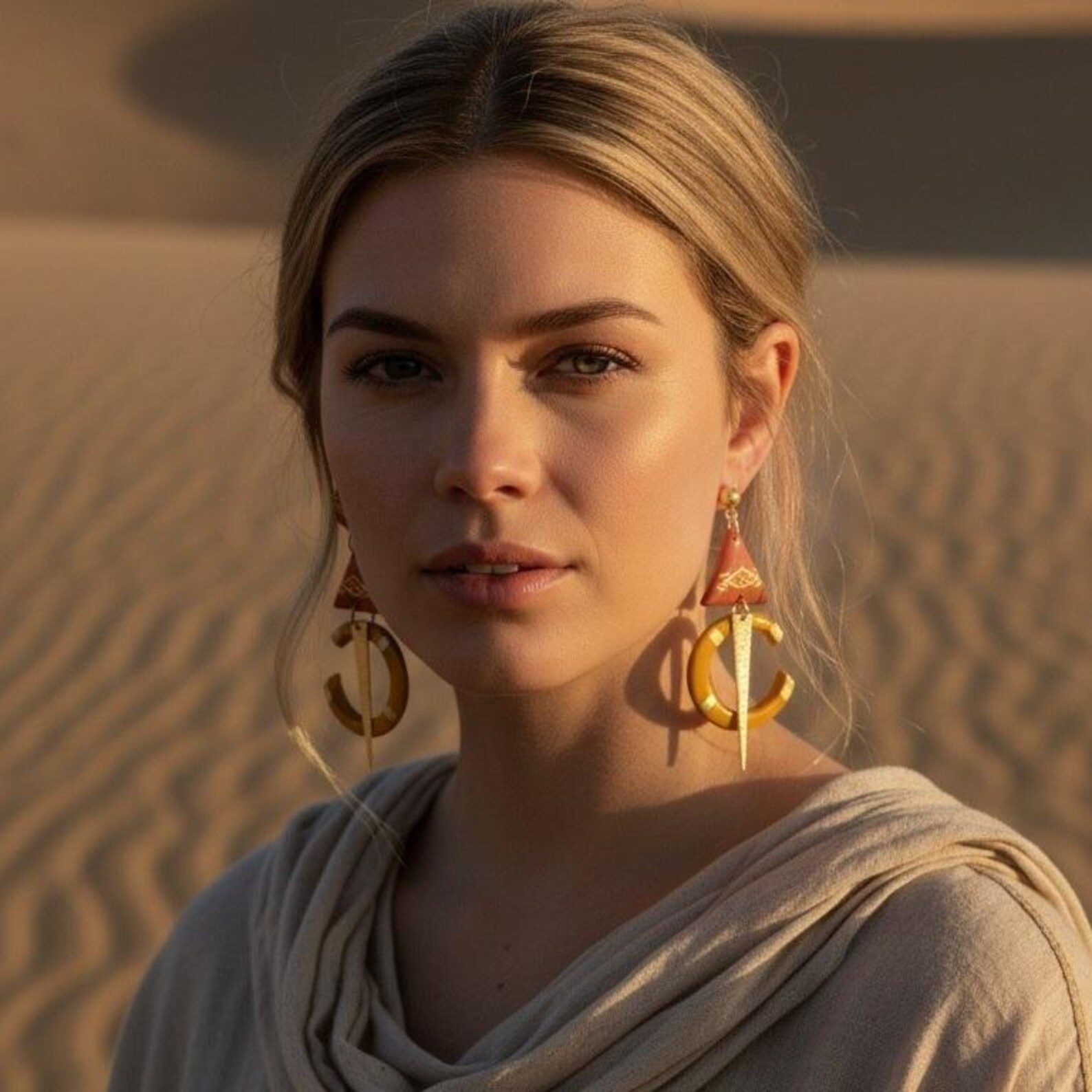Amazigh TALA Terracotta Ochre Polymer Clay Ocre Earrings