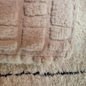 Berber Beni Ourain Square Cover White Wool Pouf
