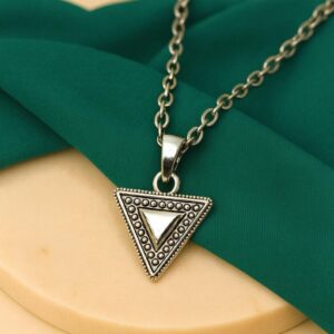 Amazigh Geometric Triangle Ethnic Gold Silver berbère Necklace