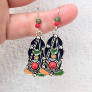 Amazigh Boucles d oreilles kabyles métal argenté Earrings