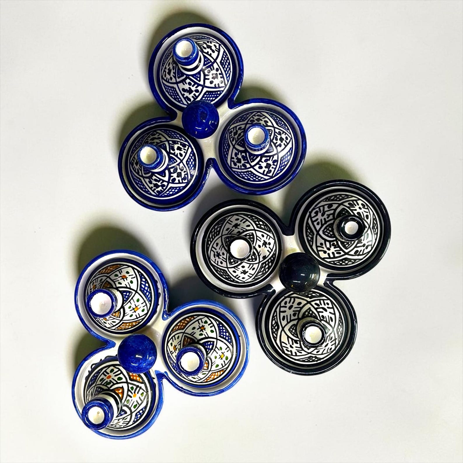 Amazigh Handmade Ceramic Spice Holder Set of 3 Tagine