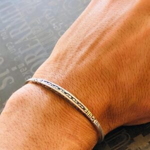 Amazigh Berber gravé Hand-Engraved 925 Silver Adjustable Cuff Bracelet