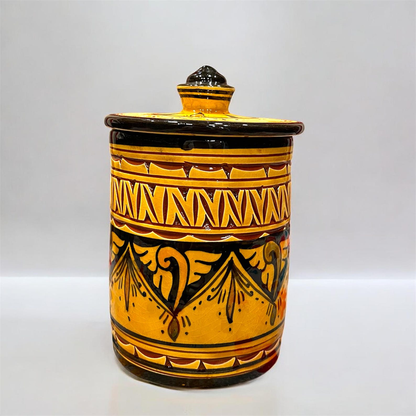 Berber Handmade Storage Jar Lid Hand Ceramic Piece