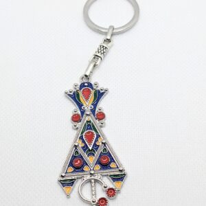 Amazigh Kabyle Fibula Enameled Steel Ethnic Jewelry Necklace for Women