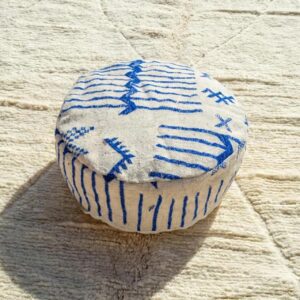 Berber Set Handmade Kilim Vintage Wool Footstool Pouf